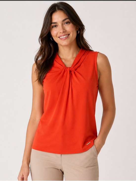 Calvin Klein Tops - Calvin Klein Orange Knot-Neck Sleeveless Camisole